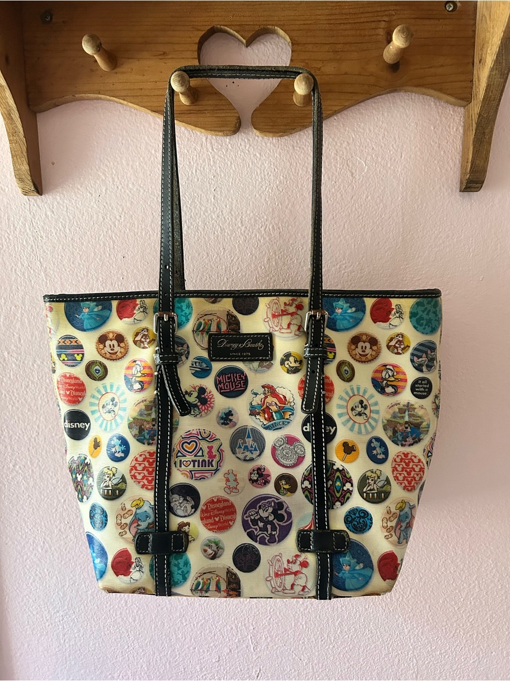 Dooney & Bourke Disney Park Buttons Shopper Tote